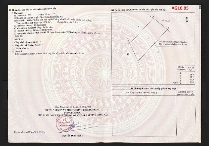 Bán đất giáp mặt nước Hồ Trị An giá rẻ