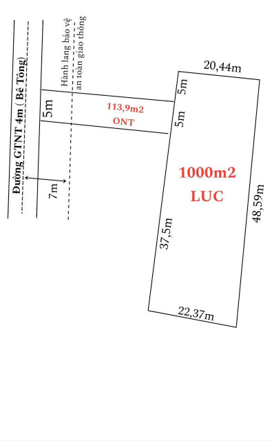 Bán đất thổ + lúa 1000m2 lúa + 113m2 thổ cư giá 1ty150tr