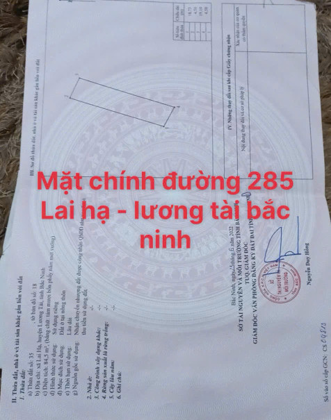 Đất sân bay Gia Bình - Lương Tài - Lai Hạ - 84.5m2 - 2tỷ700tr