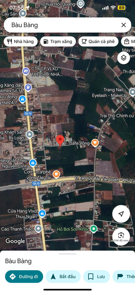 Bán đất 221,6m² 870 triệu tại Thị trấn Lai Uyên Huyện Bàu Bàng