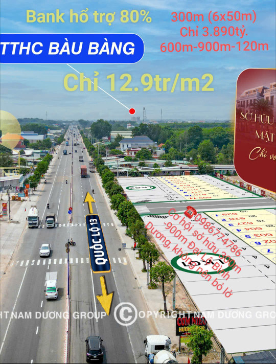 Bán đất 300m² 3.88 tỷ tại Thị trấn Lai Uyên Huyện Bàu Bàng