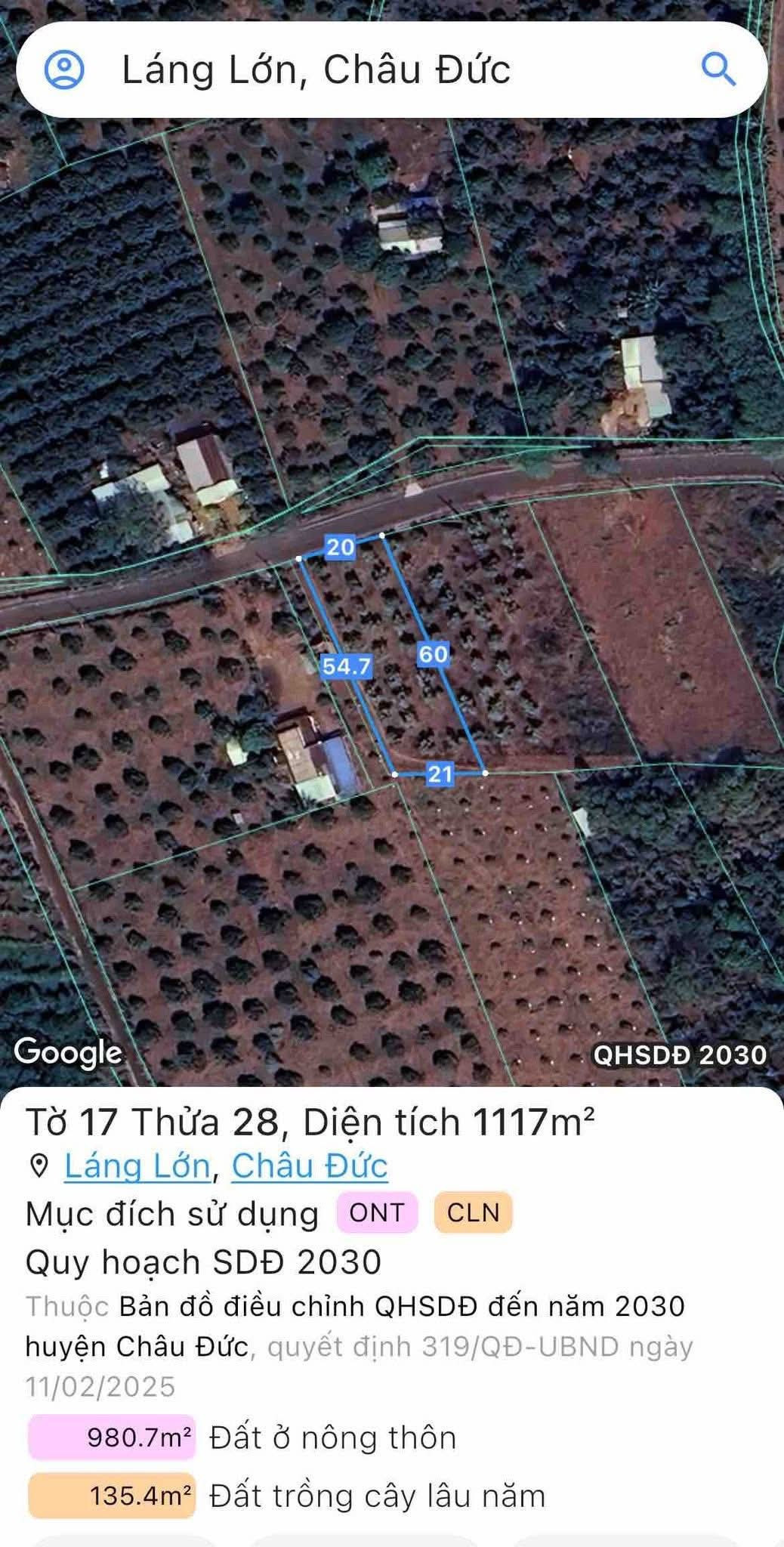 Nhà Đất Láng Lớn Châu Đức Bà Rịa - Vũng Tàu