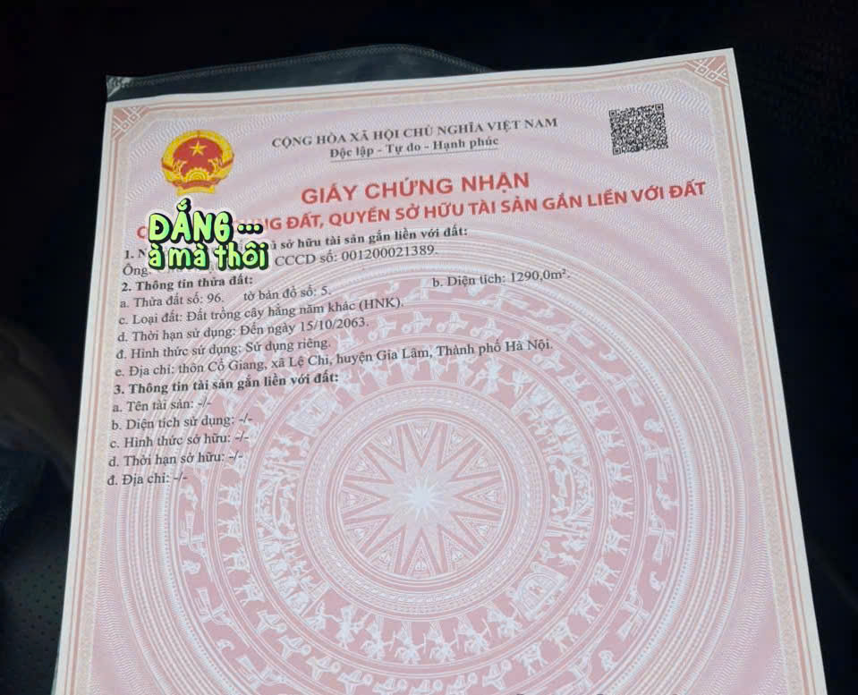 ĐẤT ĐẸP - GIÁ TỐT - Vị Trí Đắc Địa Tại Thôn Cổ Giang, Xã Lệ Chi, Huyện Gia Lâm, Thành phố Hà Nội
