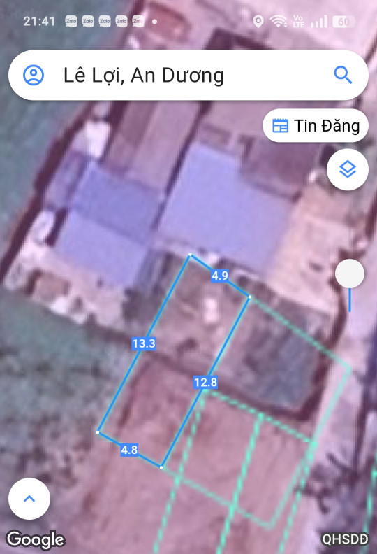 Bán đất 63m² ngang 4,8m mặt đường nhựa 7m. giá 2.1 tỷ tại Lê Lợi An Dương. liên hệ 0362558882.