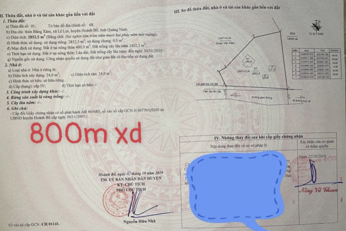 ĐẤT THỔ CƯ DIỆN TÍCH RỘNG XÃ LÊ LỢI