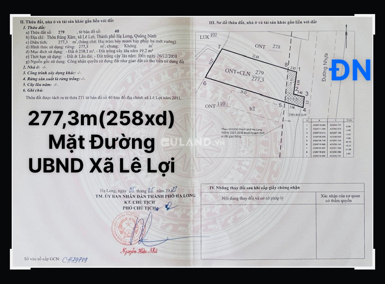 Đất Mặt Đường UBND Xã Lê Lợi