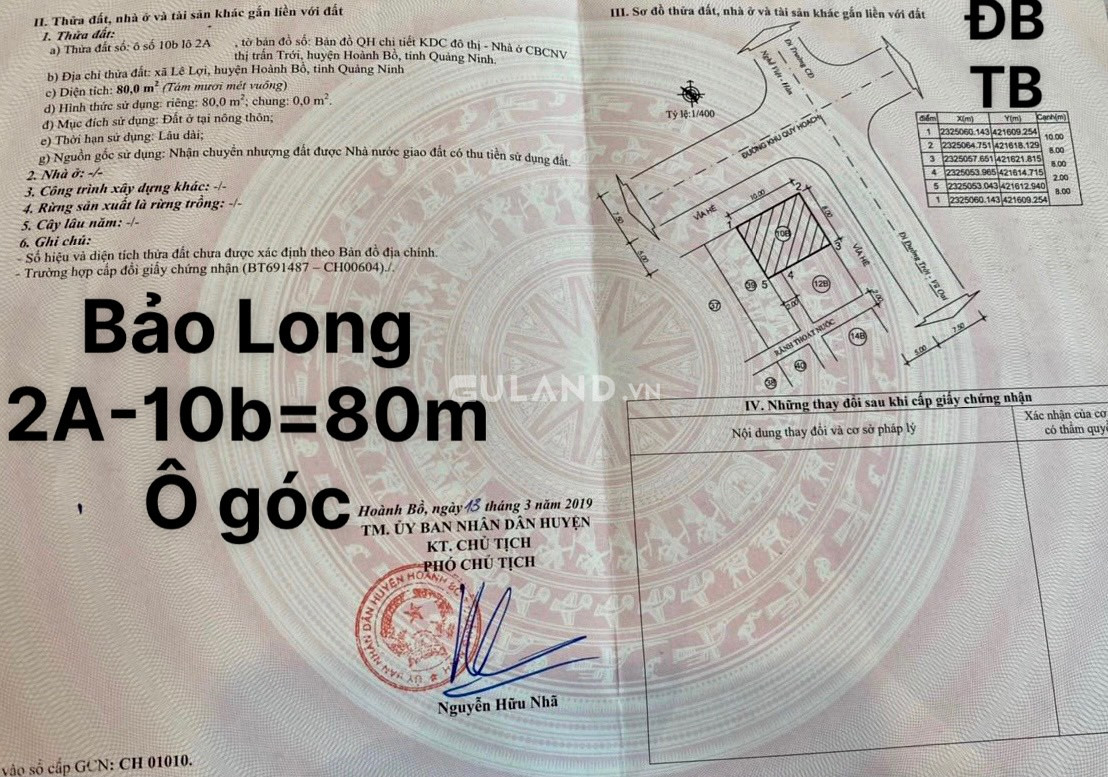 Bán Ô Góc Dự Án Bảo Long