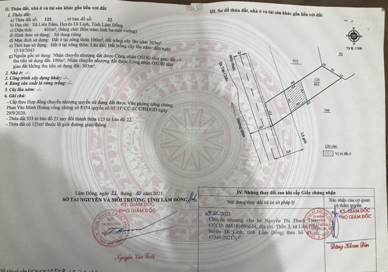 Bán nhà xã liên đầm