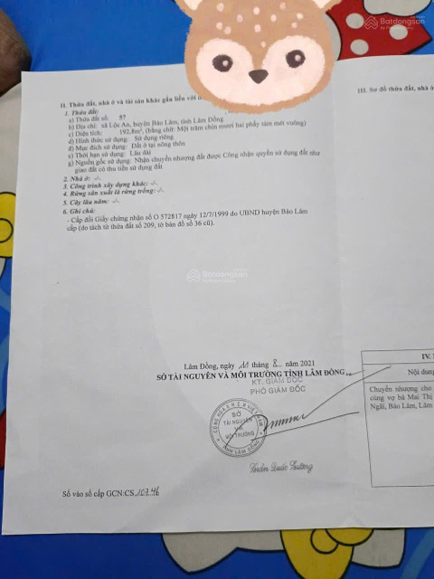 Bán đất xã Lộc An