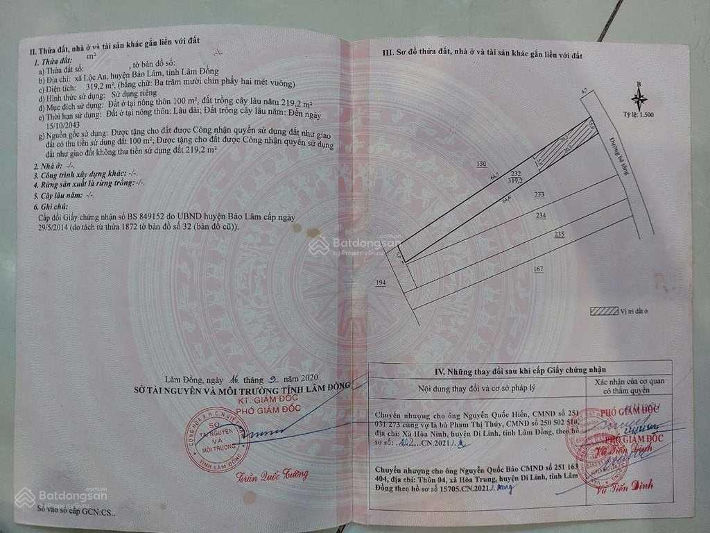 Bán đất xã Lộc An, Bảo Lâm