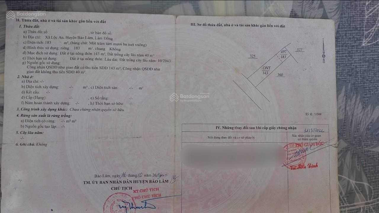 Bán đất xã Lộc An, Bảo Lâm