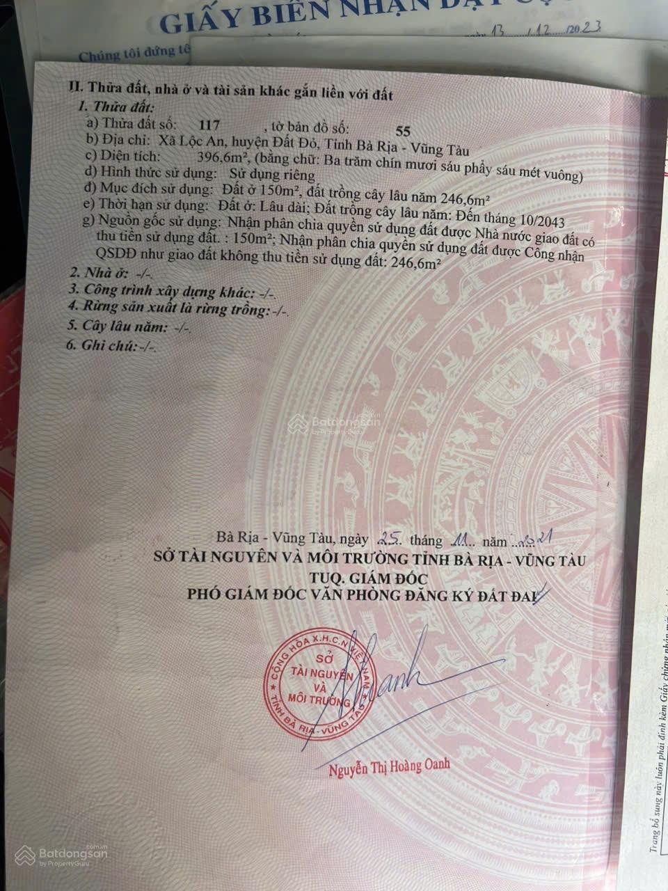 Chủ ngộp bán gấp 396m2 đất trung tâm Lộc An cách biển 500m chỉ 1 tỷ 8
