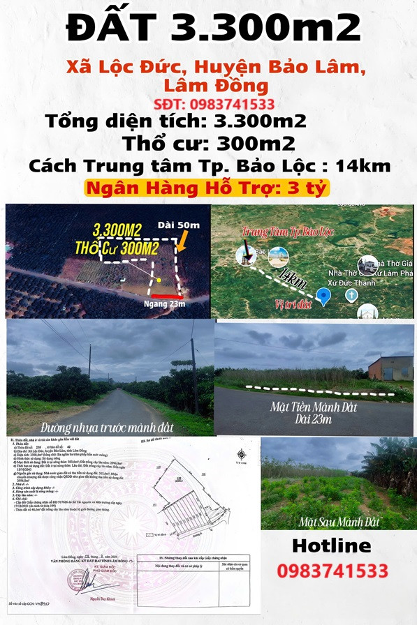 ĐẤT ĐẸP – GIÁ TỐT - CẦN BÁN LÔ ĐẤT TẠI Lộc Đức ,Bảo Lâm, Lâm Đồng