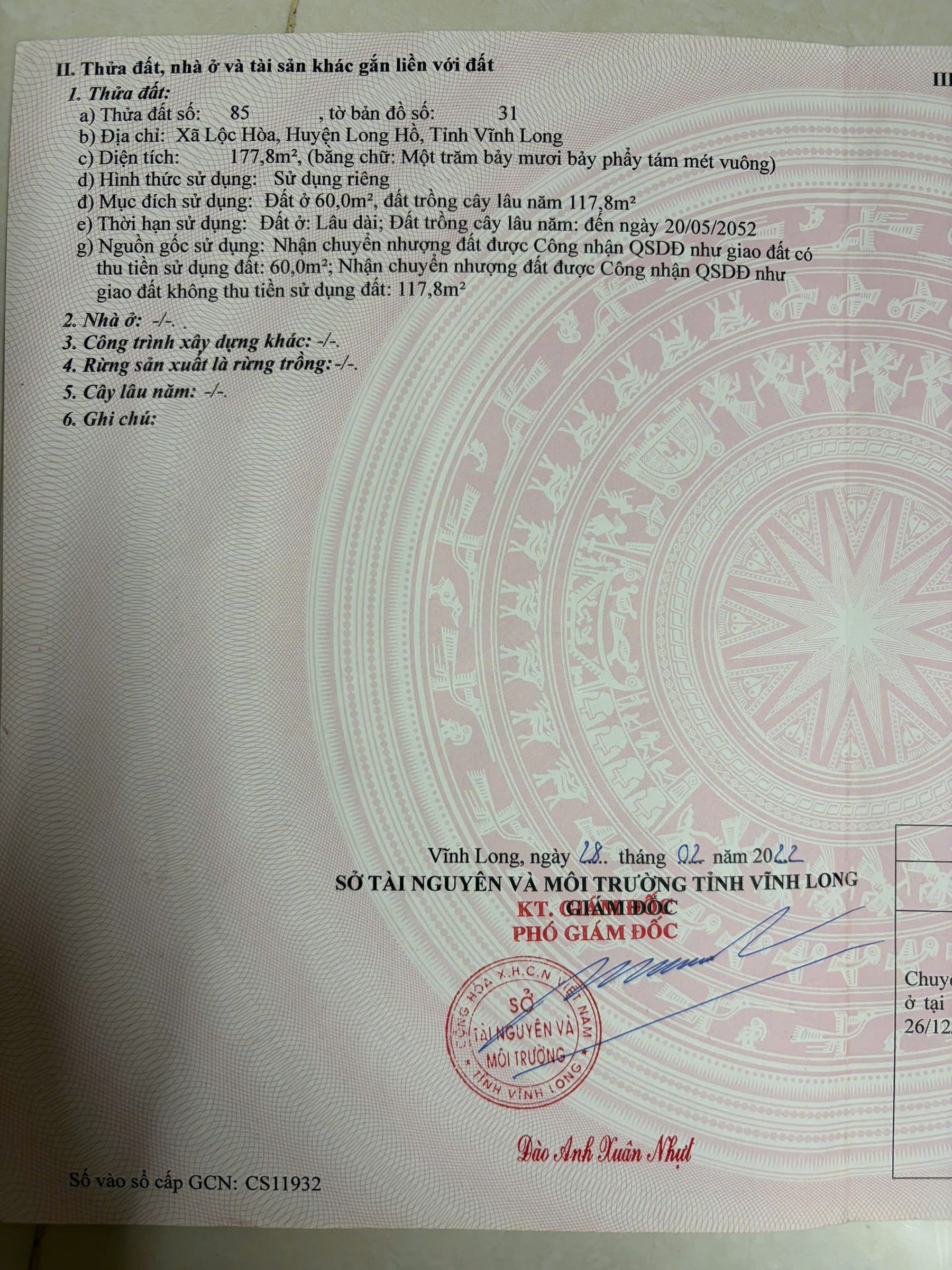 ĐẤT NỀN GẦN KCN HÒA PHÚ TỈNH VĨNH LONG