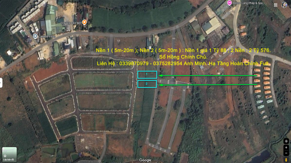 Bán đất Mặt Tiền : 100.8m² ; 5m-20m; 1.29 tỷ tại Xã Lộc Tân Huyện Bảo Lâm.