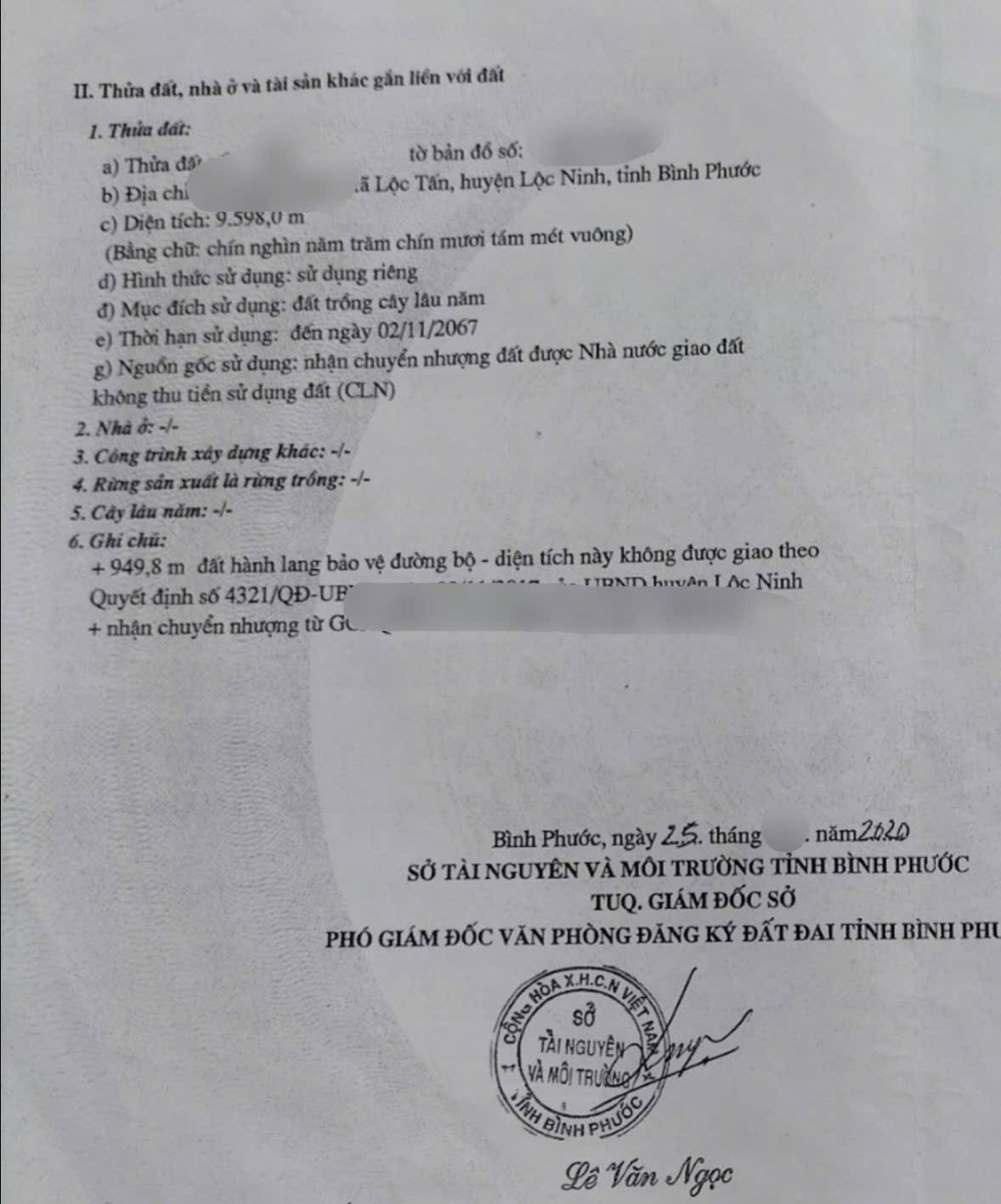 Bán gấp 9xào6 giá 8tỷ7 xã Lộc Tấn, H. Lộc Ninh, Bình Phước (nay là tỉnh Đồng Nai)