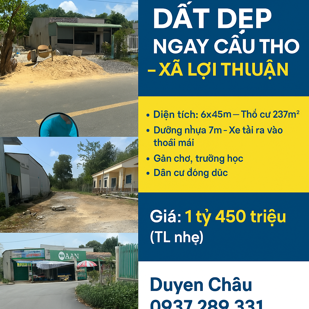 Đất mặt tiền 242m ngang 6m