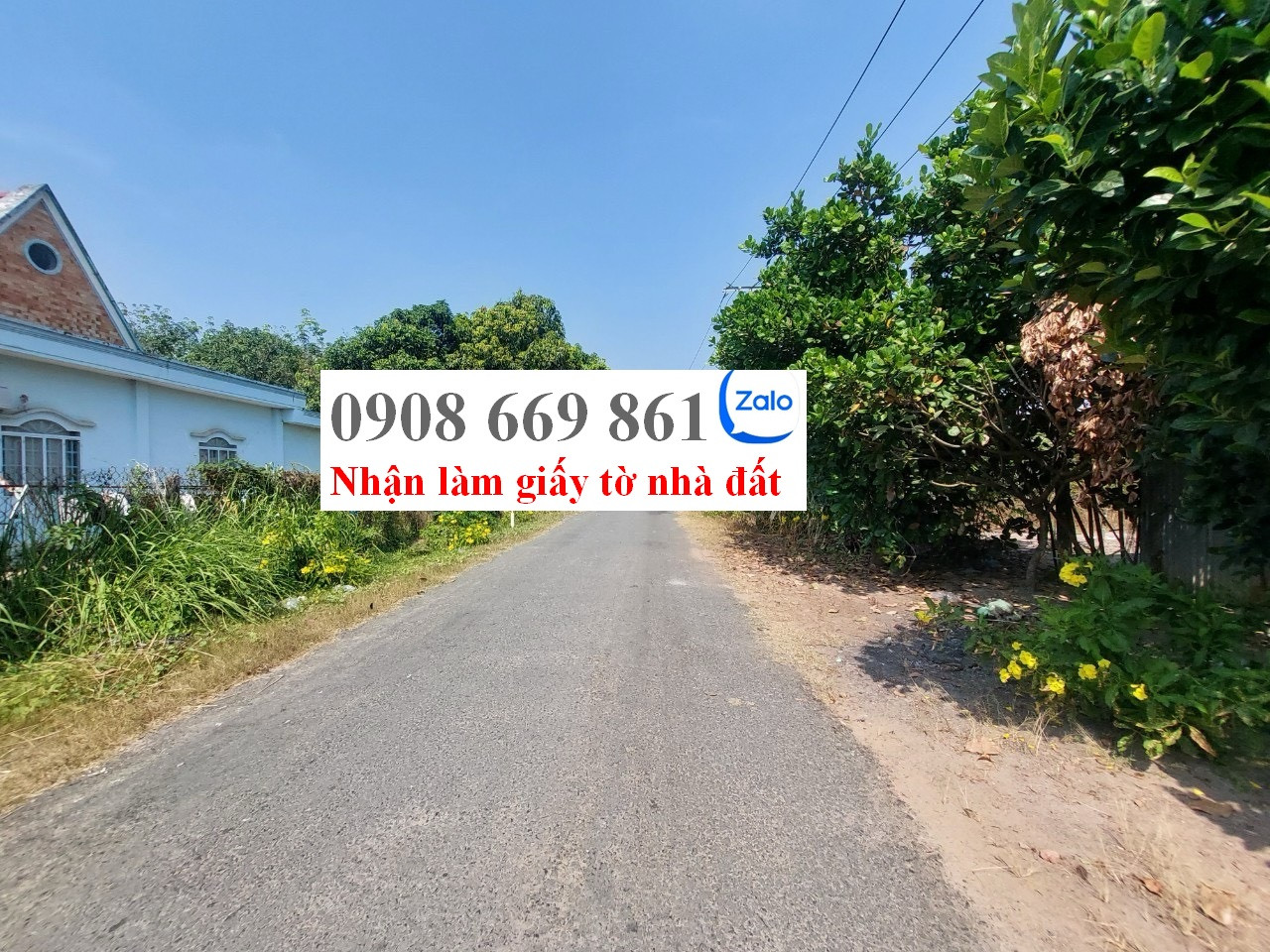 bán đất 2 MT . diện tích 487 m2 . xã long chữ . bến cầu