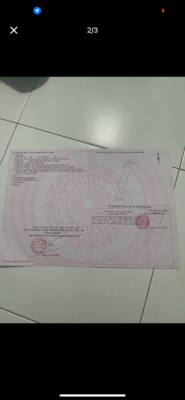 Bán đất 200m² ngang 5m giá 3.8 tỷ Xã Long Điền