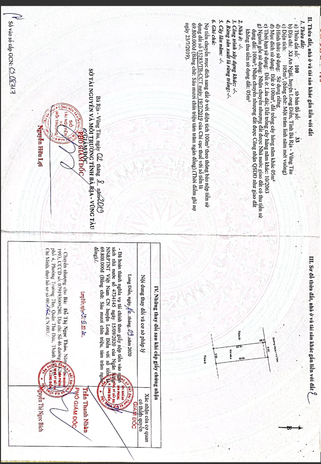 Bán đất 105m² ngang 5.5m giá 1.2 tỷ Xã Long Điền