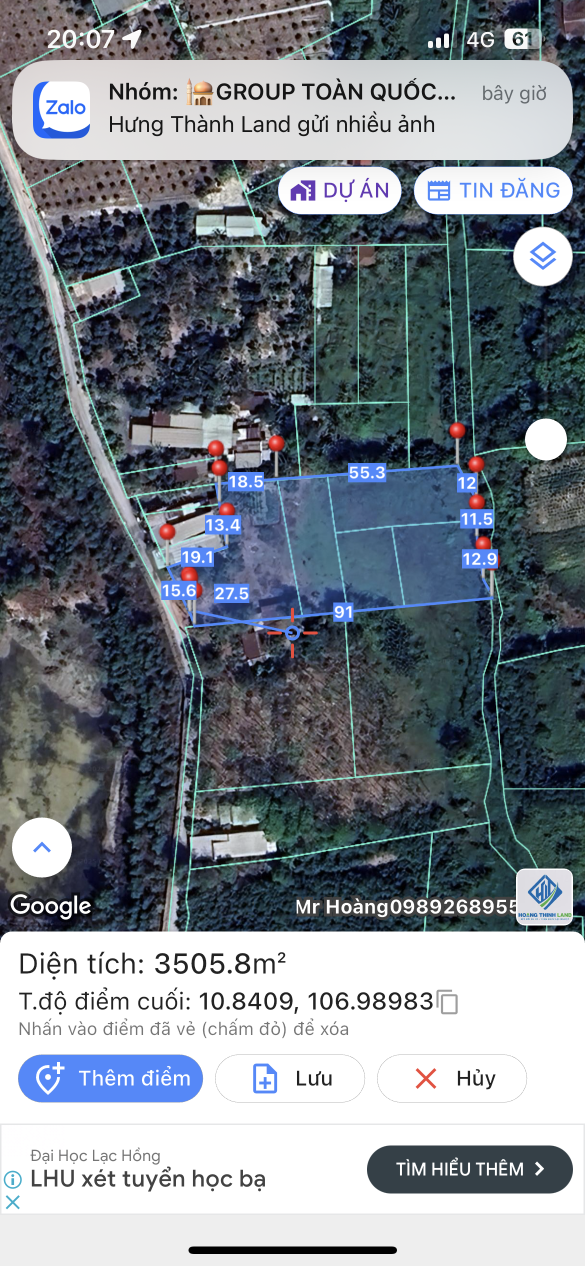 Bán đất 3500m² 6.9 tỷ tại Xã Long Đức Huyện Long Thành