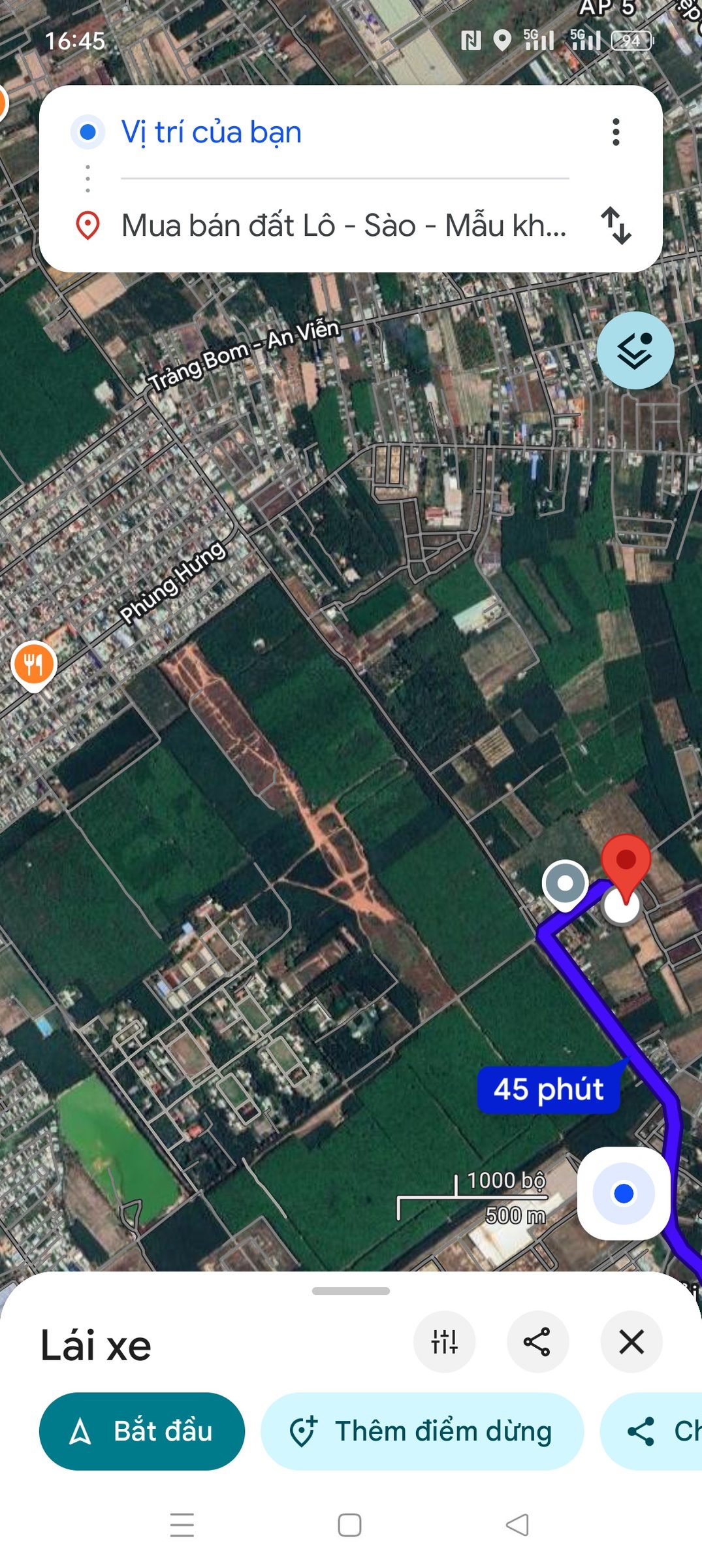 1/ phùng hưng ngay khu công nghiệp Bán Đất 1000m² giá 4.2 tỷ tại Xã Long Đức Huyện Long Thành Đồng Nai