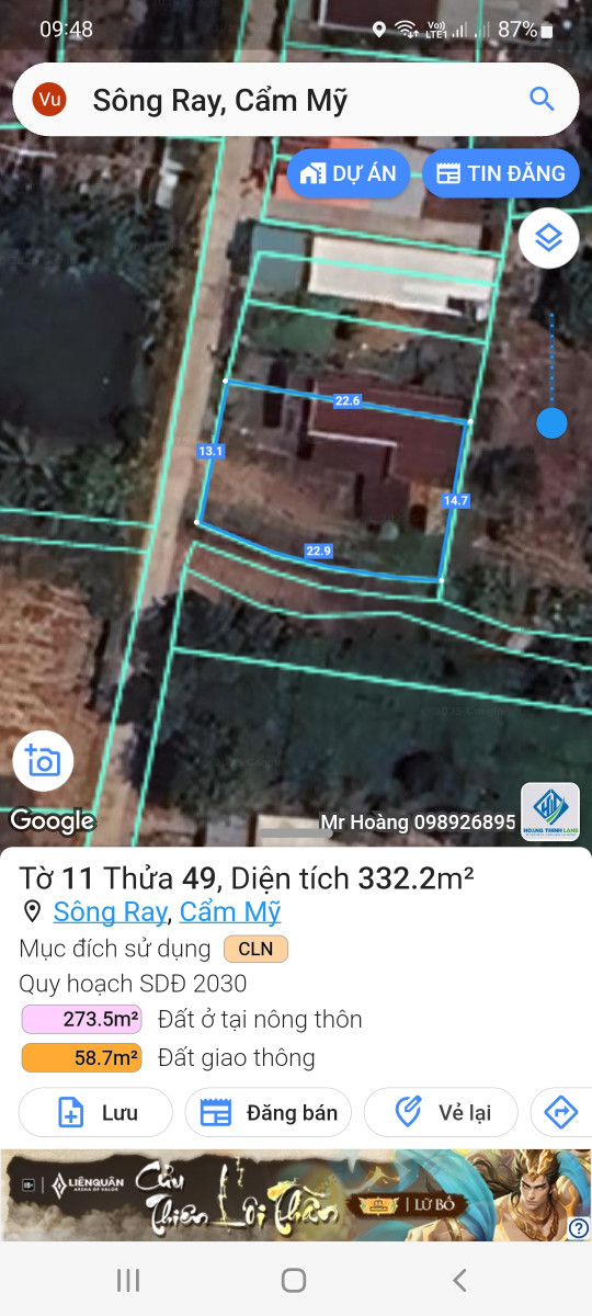 Nhà Đất Sông Ray Cẩm Mỹ Đồng Nai