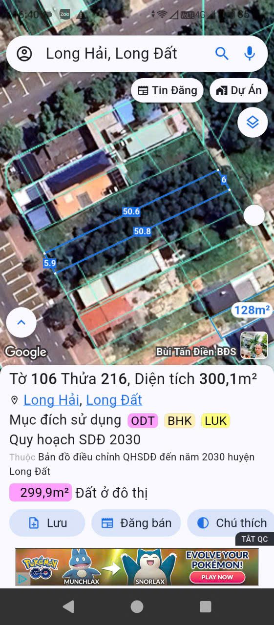 Bán 601.2m2 đất 02MT đối diện trường TH Chu Văn An, xin lh 0776 010 054 - trân trọng!