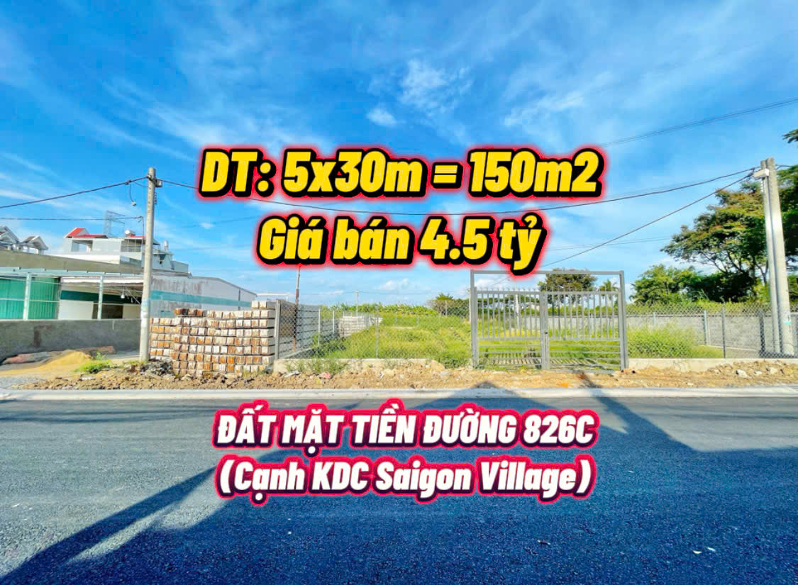Bán đất đường 826C, 100m², giá 4.5 tỷ, tại Xã Long Hậu Huyện Cần Giuộc