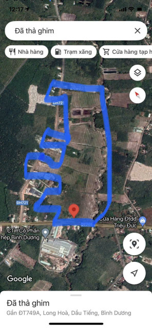 Bán đất 180000m² ngang 365m giá 180 tỷ Xã Long Hòa mặt tiền đường nhựa DT749 và DH721