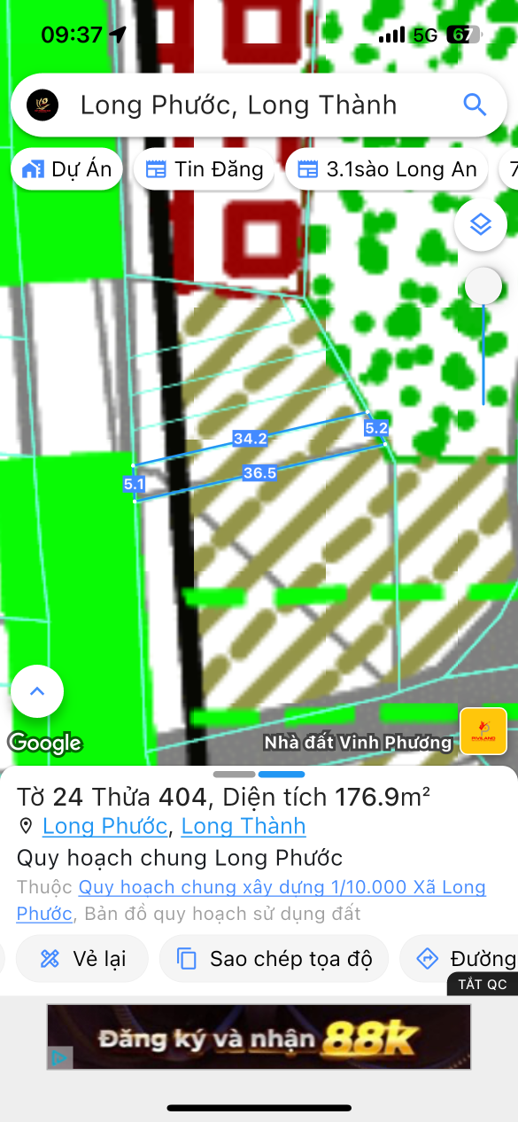 Bán đất 176m² ngang 5m giá 100 triệu Xã Long Phước