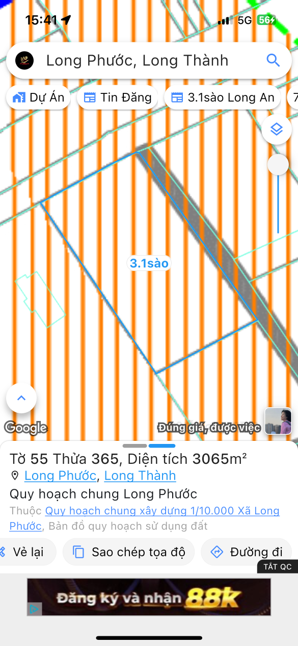 Bán đất 3064.6m² ngang 39m giá 600 triệu Xã Long Phước
