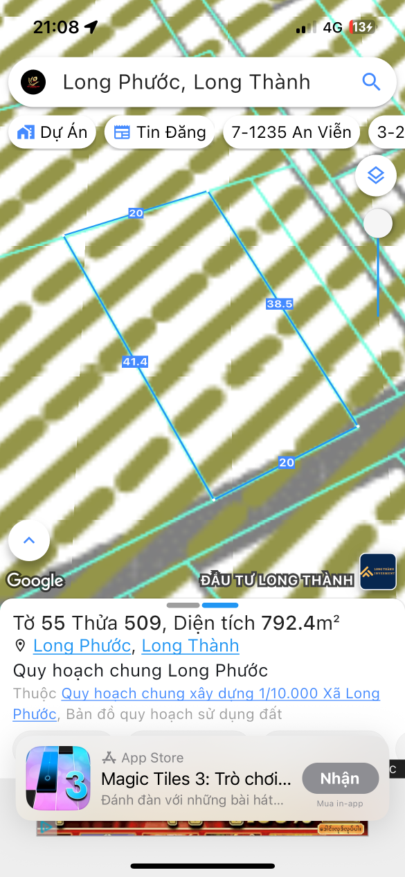 Bán đất 791.3m² ngang 20m giá 6.5 tỷ Xã Long Phước