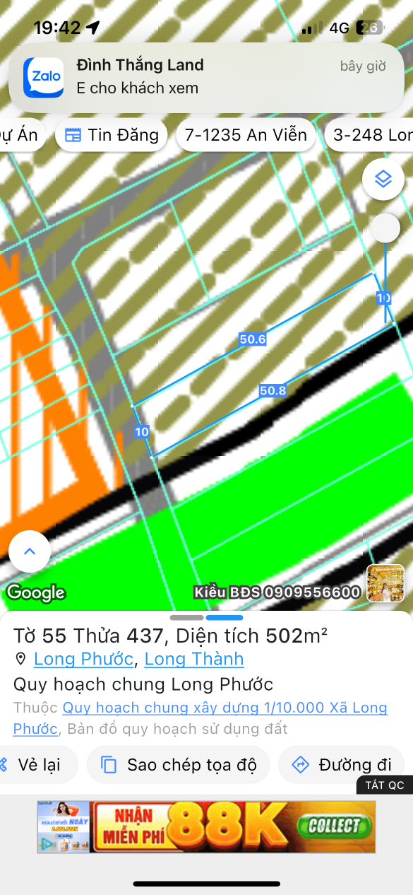 Bán đất 502m² ngang 10m giá 4.8 tỷ Xã Long Phước