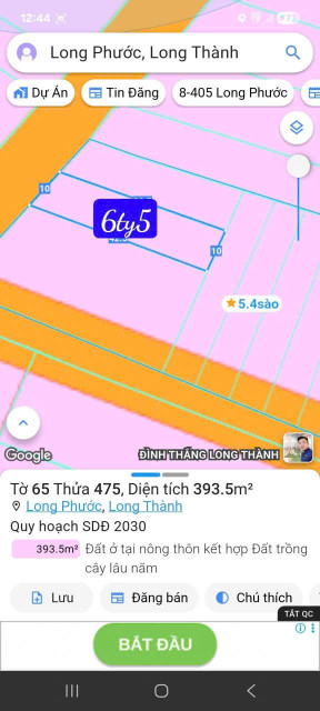 Bán đất 65/475-476 dt 358m² ngang 10m giá 6 tỷ Xã Long Phước