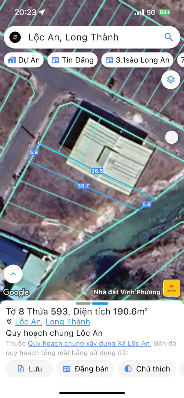 Bán đất 190m² ngang 5.9m giá 1.3 tỷ Xã Long Thành