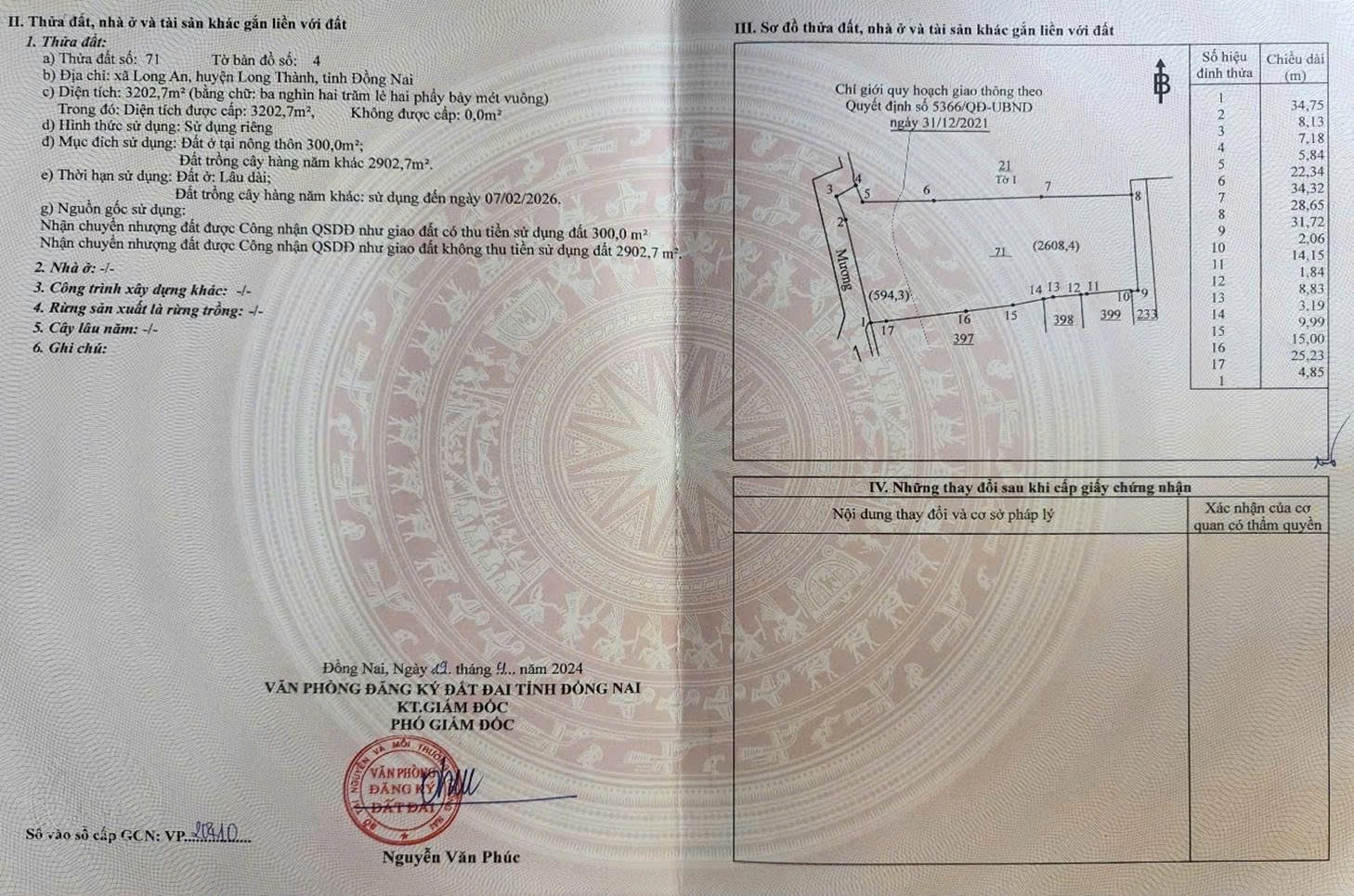 Bán đất 3167.6m² giá 20 tỷ Xã Long Thành