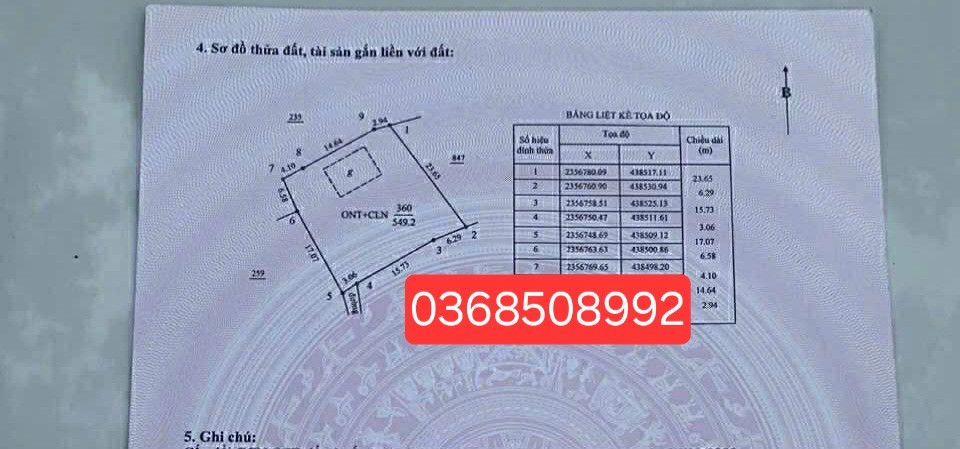 Bán đất 549m² ngang 3m giá 665 triệu Xã Lục Nam