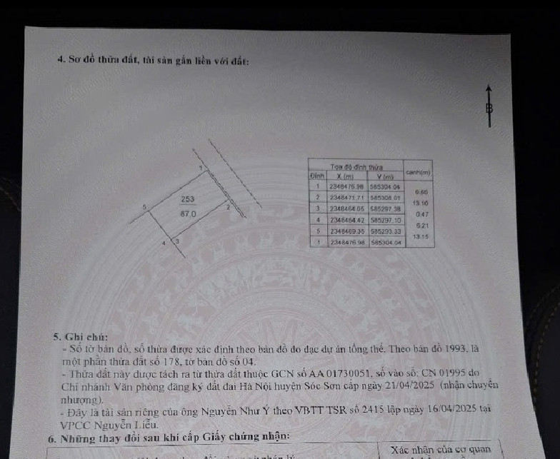 Bán đất 87m² ngang 6.2m giá 3.75 tỷ tại Xã Mai Đình Huyện Sóc Sơn