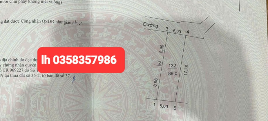 Bán đất 89m² ngang 5m giá 4.19 tỷ Xã Mê Linh