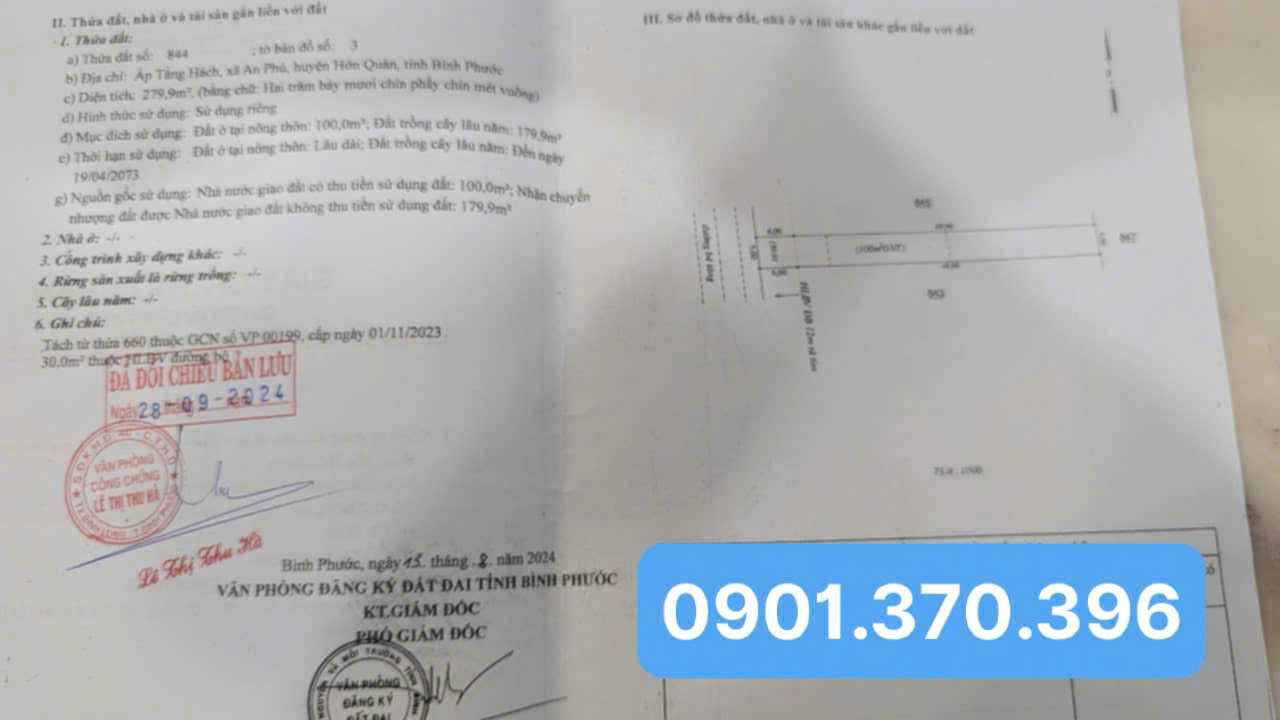 Bán đất 280m² ngang 5m giá 196 triệu Xã Minh Đức Liên hệ chính chủ: 0901.370.396
