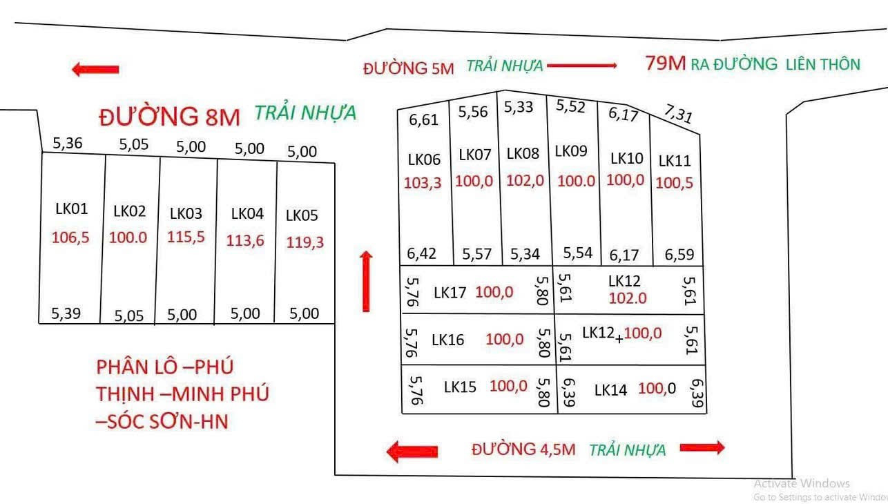 Bán đất 100m² ngang 5m giá 2 tỷ tại Xã Minh Phú Huyện Sóc Sơn