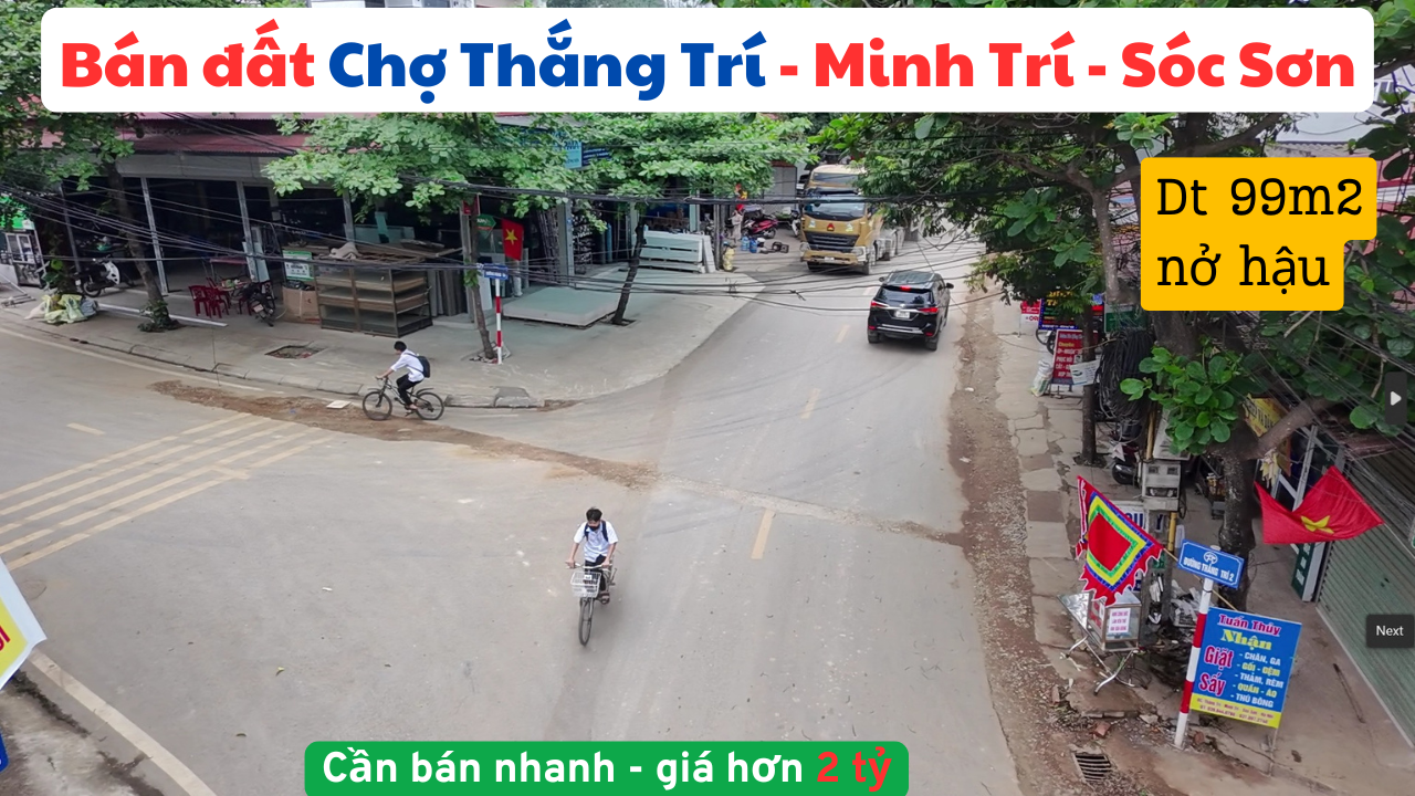 Bán đất chợ Thắng Trí - Minh Trí - Sóc Sơn - 99m2 - nhỉnh 2 tỷ