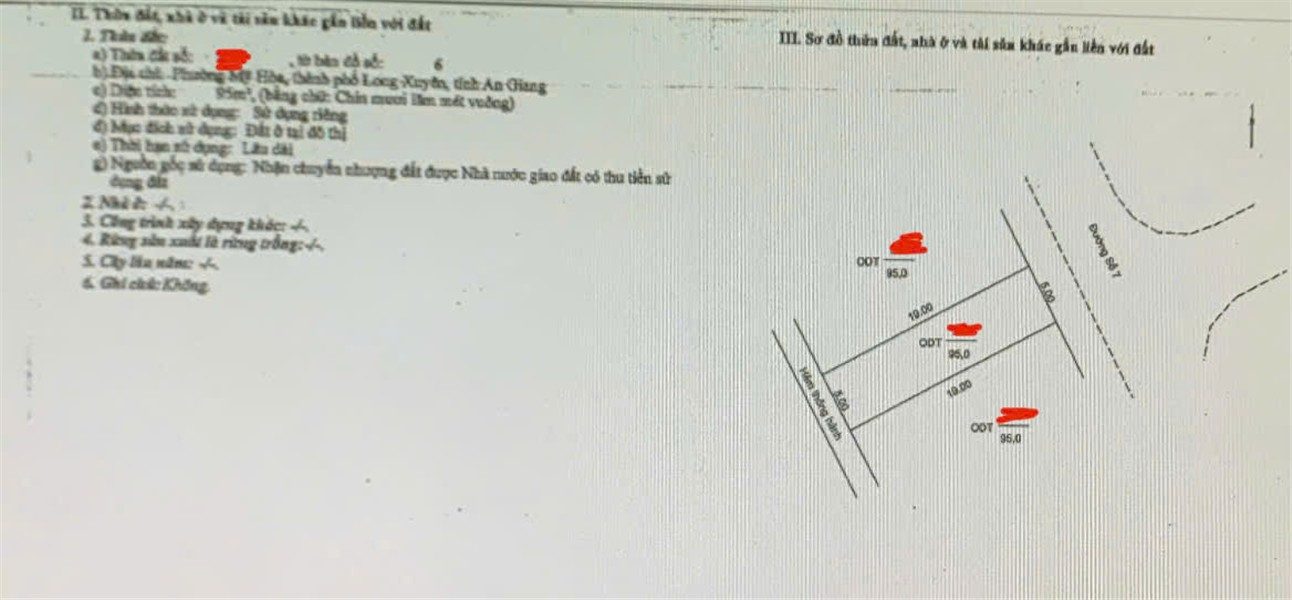 BÁN ĐẤT MẶT TIỀN KINH DOANH – Phường Mỹ Hòa, TP. Long Xuyên, An Giang