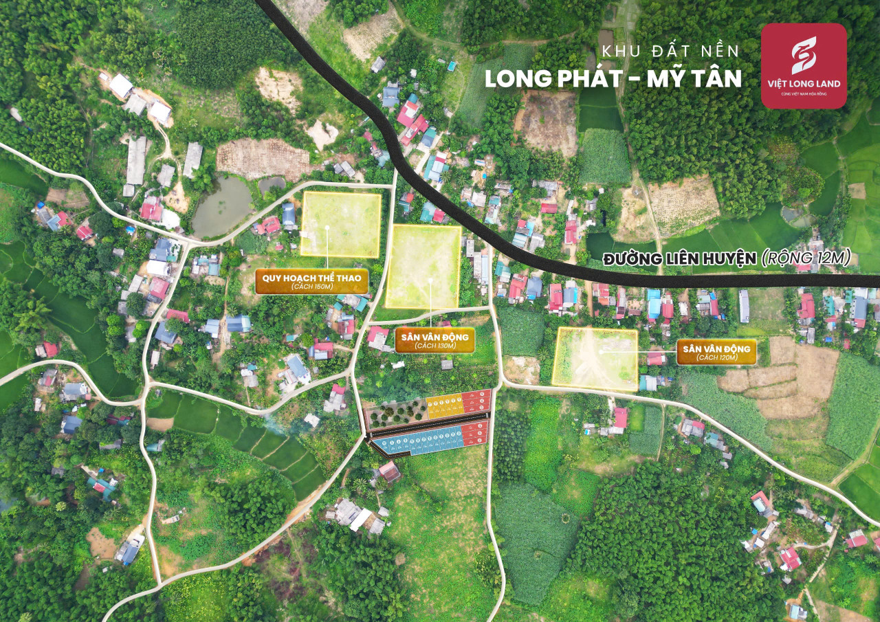 Bán đất ngay đường liên cấp huyện (12m), tiện ích chỉ trong 1km 150tr/lô có 2 mặt tiền đường, sổ đỏ