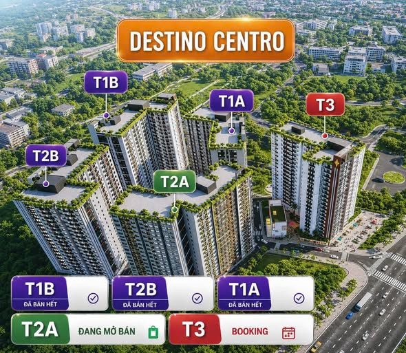 Chính thức nhận booking, tháp đẹp nhất Destino Centro - voucher 30tr - CK 2.5%