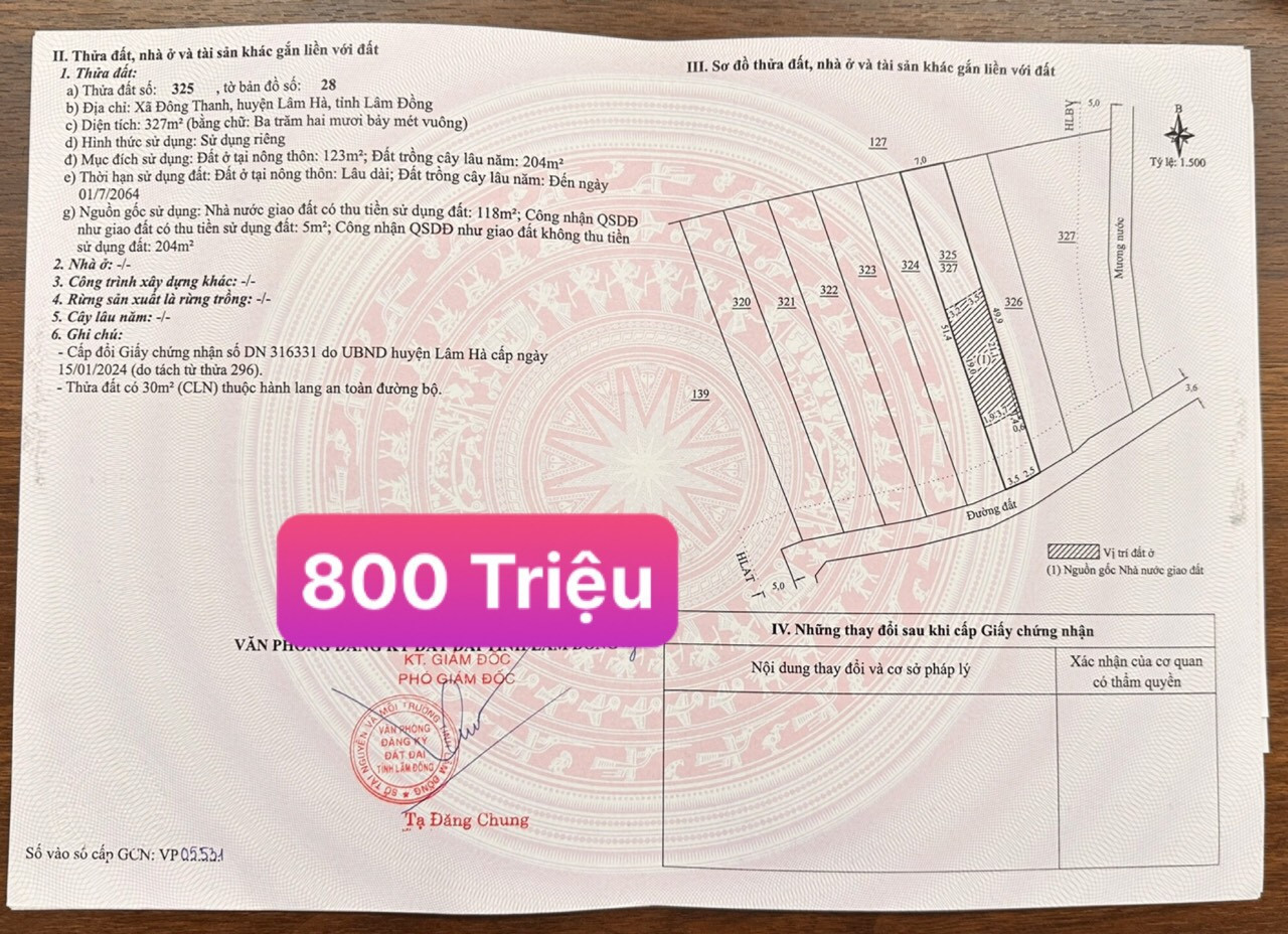 Đất Đông Thanh hướng Đông Nam 800 Triệu/327m2(123m2 TC ) đất bằng đẹp ☎️0938.60.9098