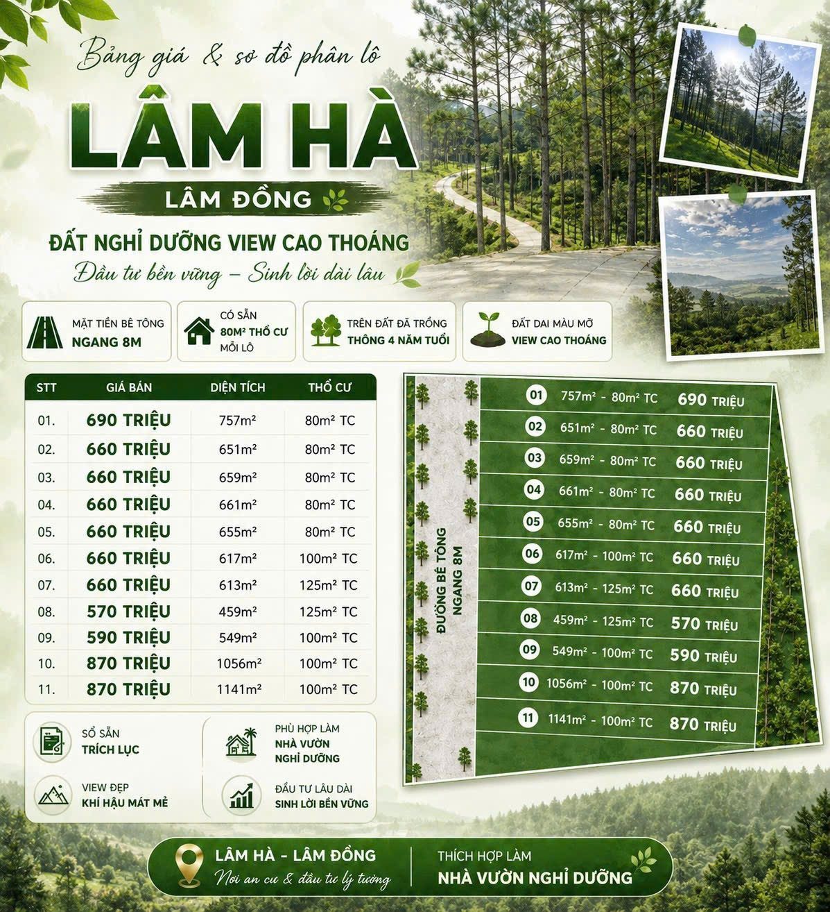 Bán Đất 757m² thổ cư 100m² giá 690 triệu tại Xã Nam Hà Lâm Hà Lâm Đồng