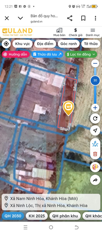 Bán đất 157.8m² ngang 6m giá 420 triệu Xã Nam Ninh Hòa