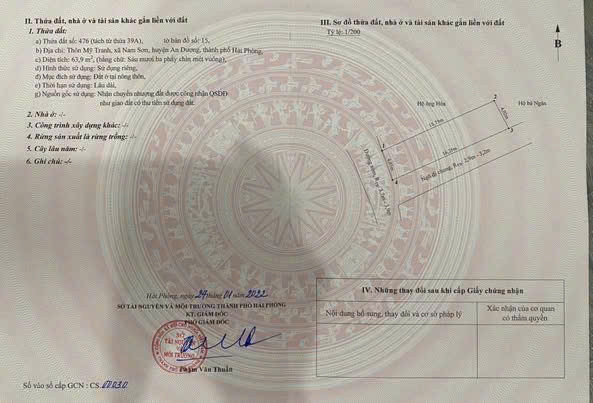 Bán lô GÓC Mỹ Tranh, Nam Sơn, An Dương 63,9M giá chỉ từ 1.XX tỷ